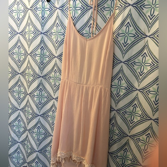 EUC Jella Couture Blush Pink Lined Crinkle Material Dress, w/Straps and Backless - Picture 12 of 16